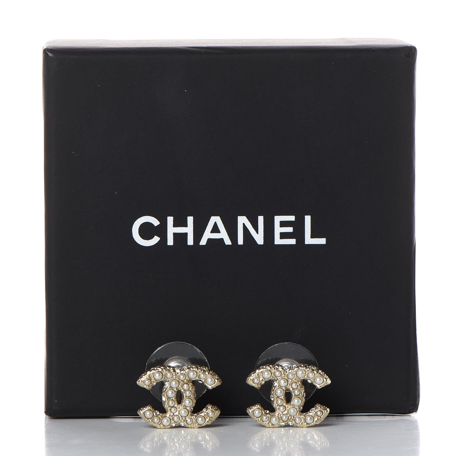 Chanel Pearl Crystal CC Earrings Gold 5 of 5