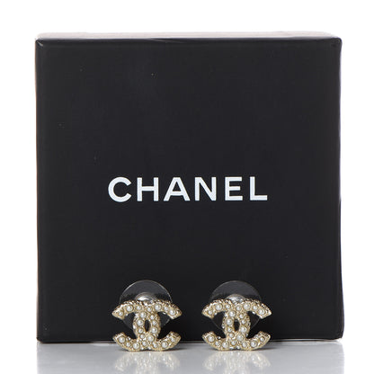Chanel Pearl Crystal CC Earrings Gold 5 of 5