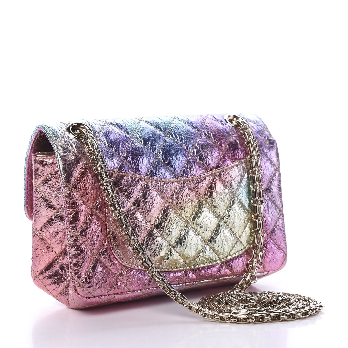 Metallic Goatskin Quilted Mini 2.55 Reissue Flap Multicolor
