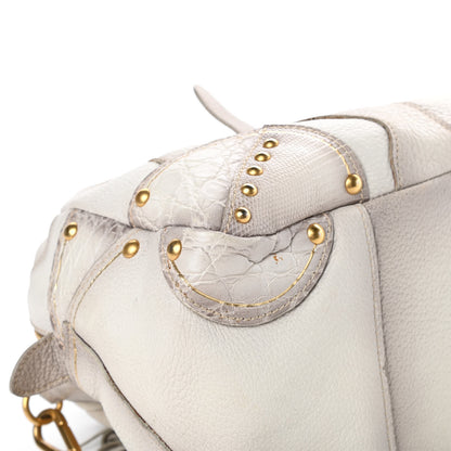 Prada Cervo Patchwork Fringe Bowler Bianco 12 of 21