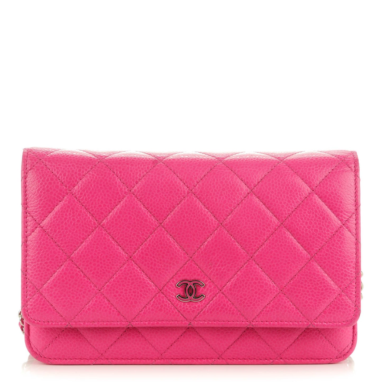 Caviar Quilted Wallet On Chain WOC Pink