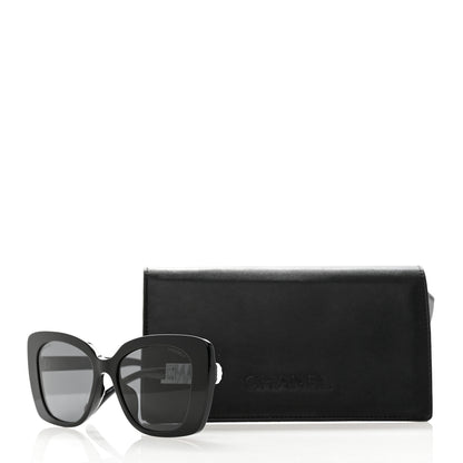 Chanel Acetate Strass Polarized Square Sunglasses 5422-B-A Black White 8 of 8