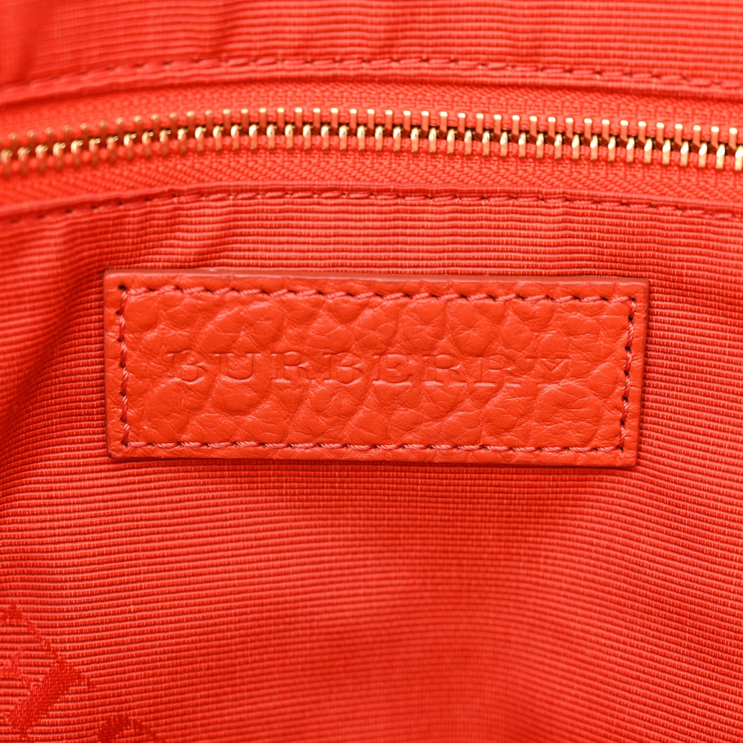 Burberry Heritage Grain Check Embossed Small Orchard Bowling Bag Orange 6 of 13