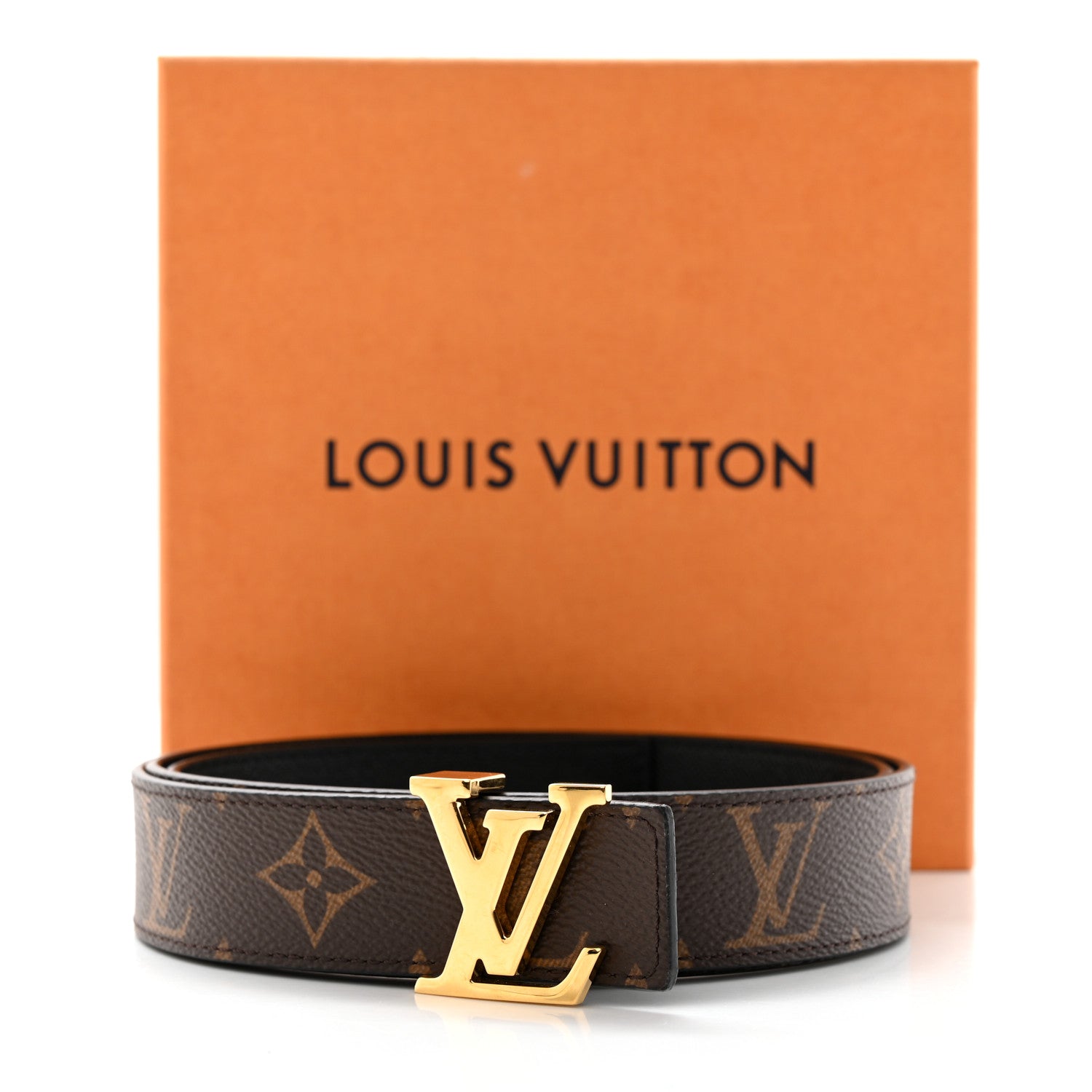 Louis Vuitton Calfskin Monogram 30mm LV Initiales Reversible Belt 95 38 Black 7 of 7