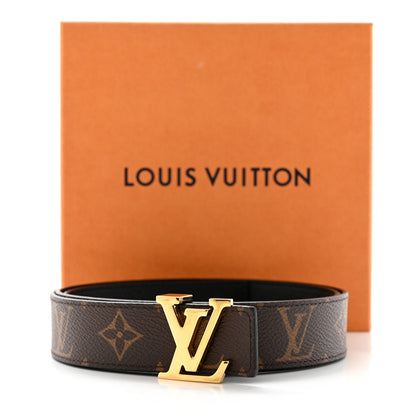 Louis Vuitton Calfskin Monogram 30mm LV Initiales Reversible Belt 95 38 Black 7 of 7
