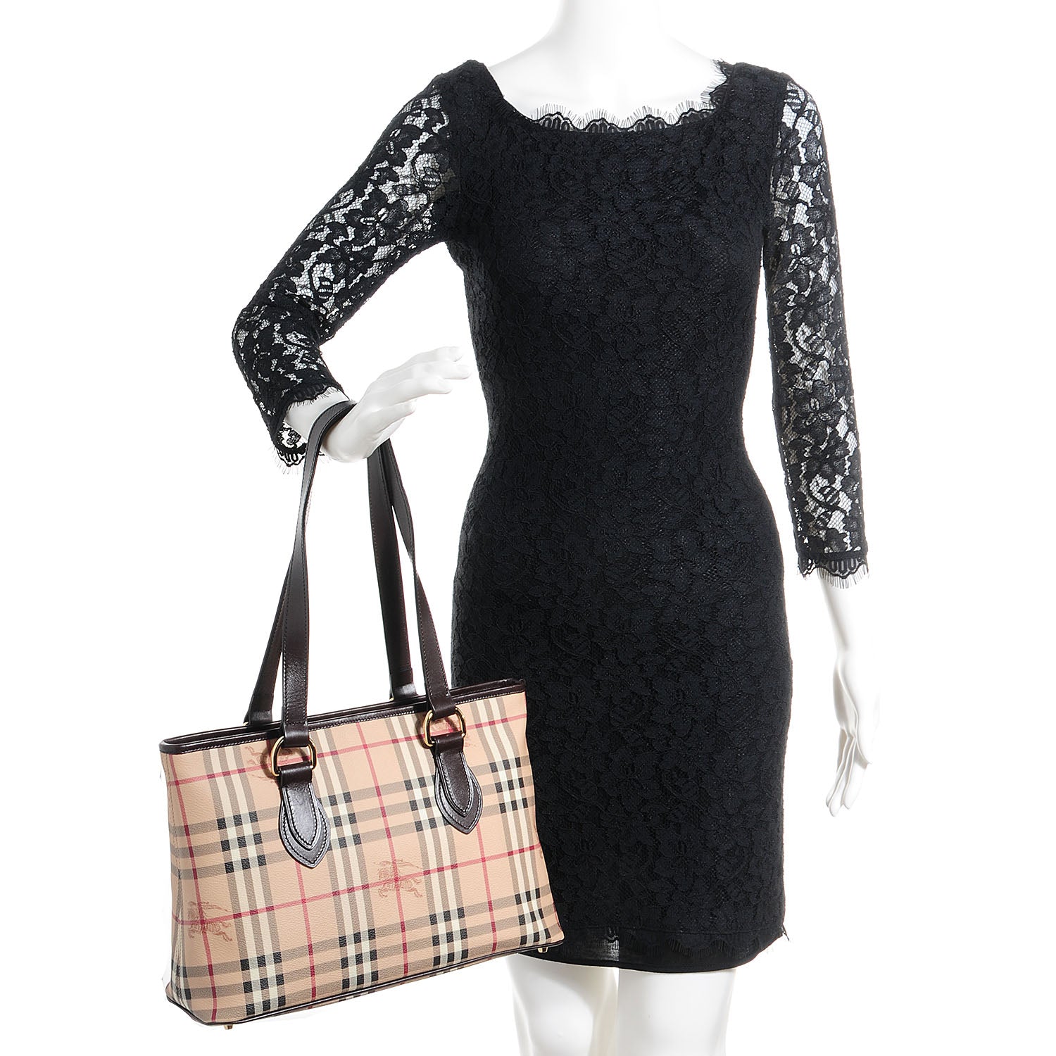 Burberry Haymarket Check Medium Tote Chocolate 2 of 11