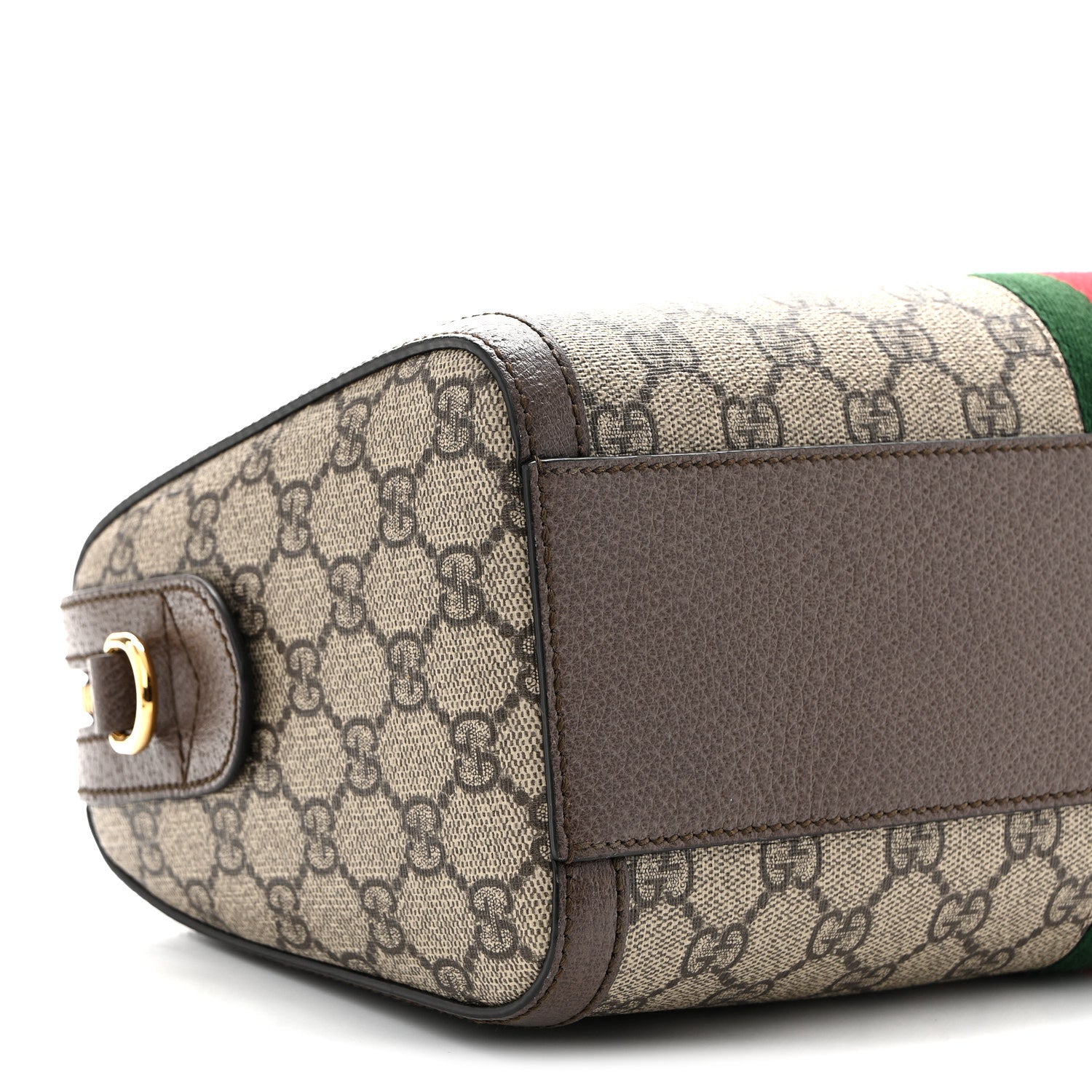 Gucci GG Supreme Monogram Web Medium Ophidia Boston Brown 9 of 10