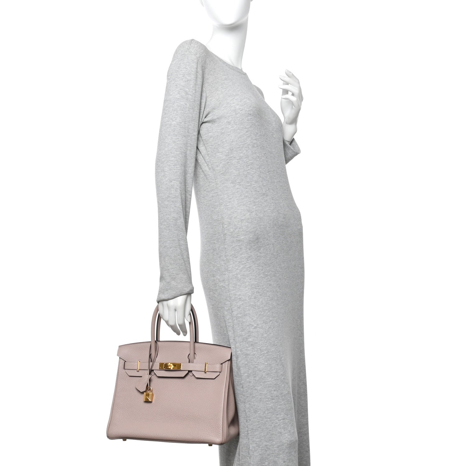 Hermes Taurillon Clemence Birkin 30 Glycine 2 of 11
