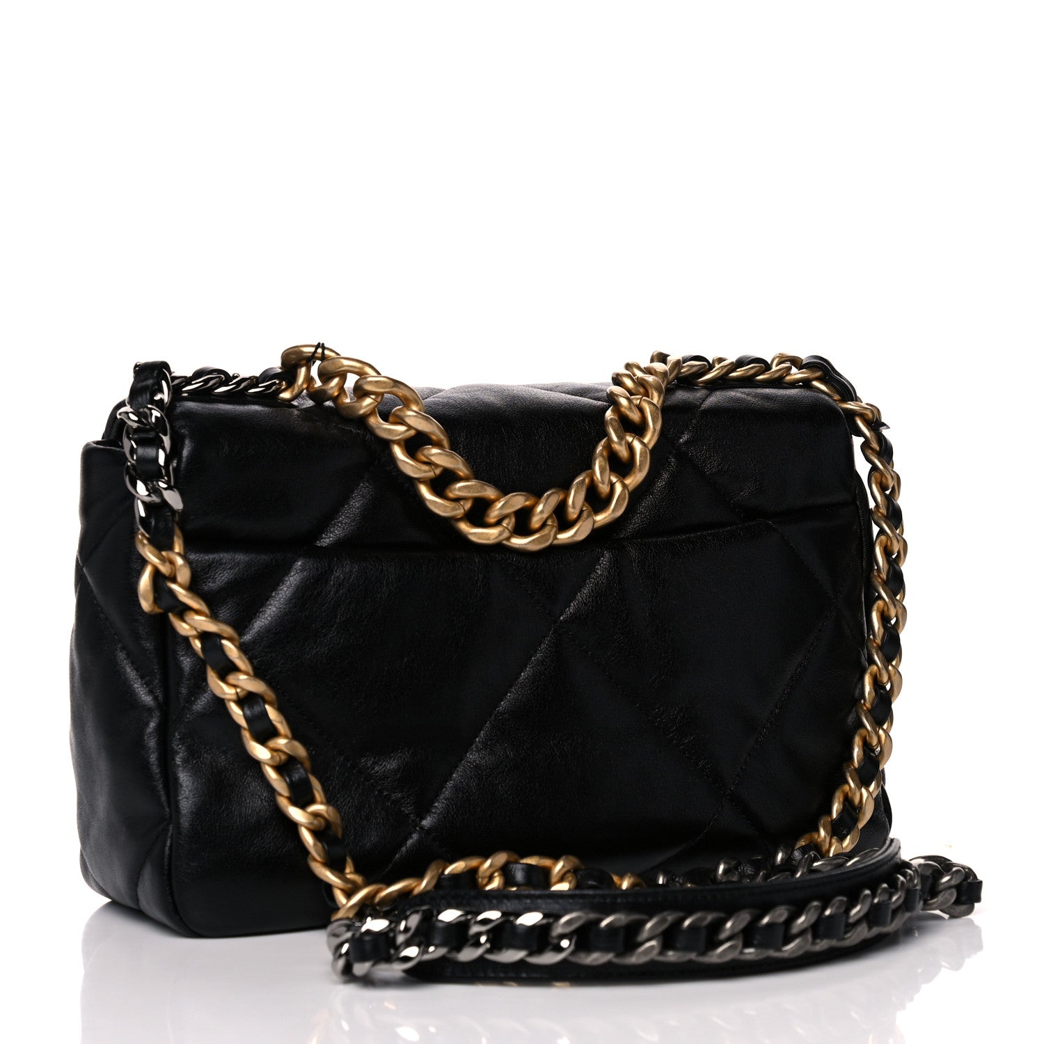 Chanel Goatskin Quilted Medium Chanel 19 Flap Black 3 of 10