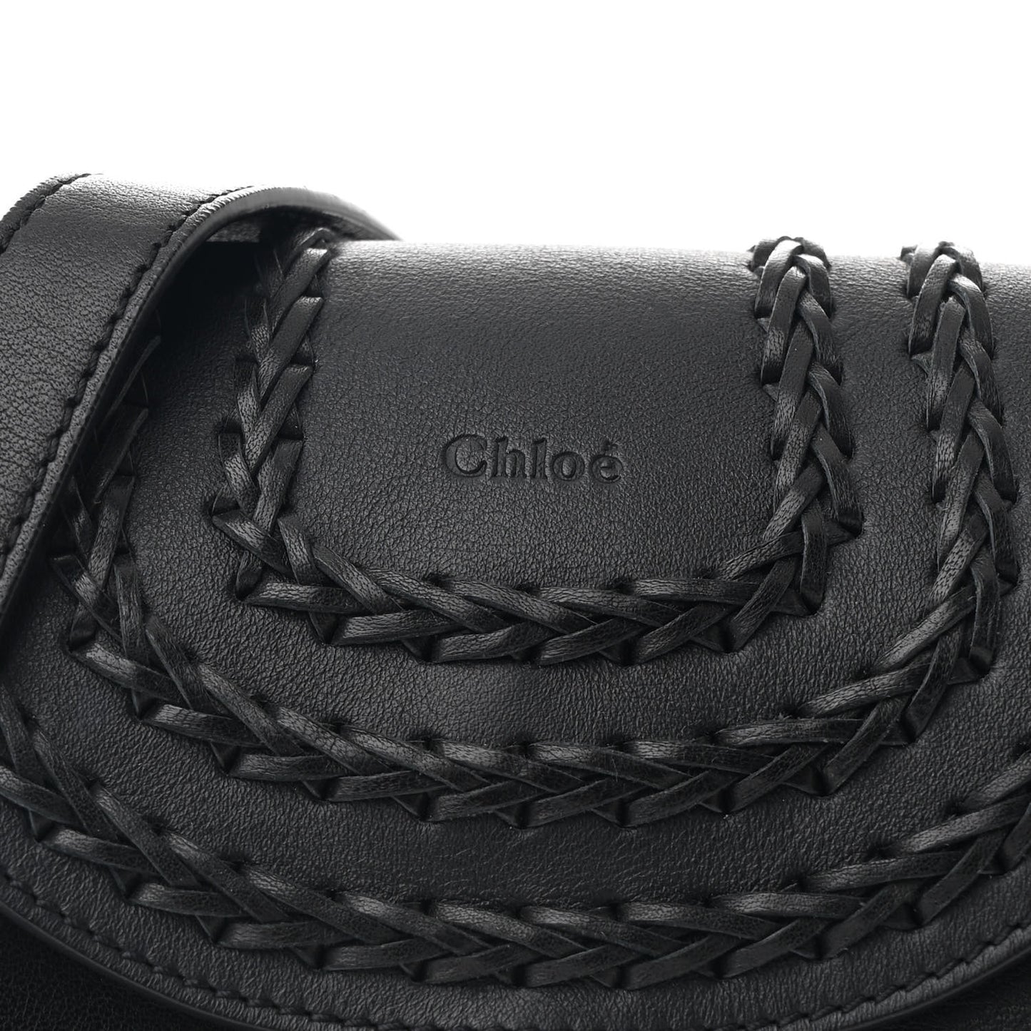 Calfskin Braided Mini Hudson Shoulder Bag Black