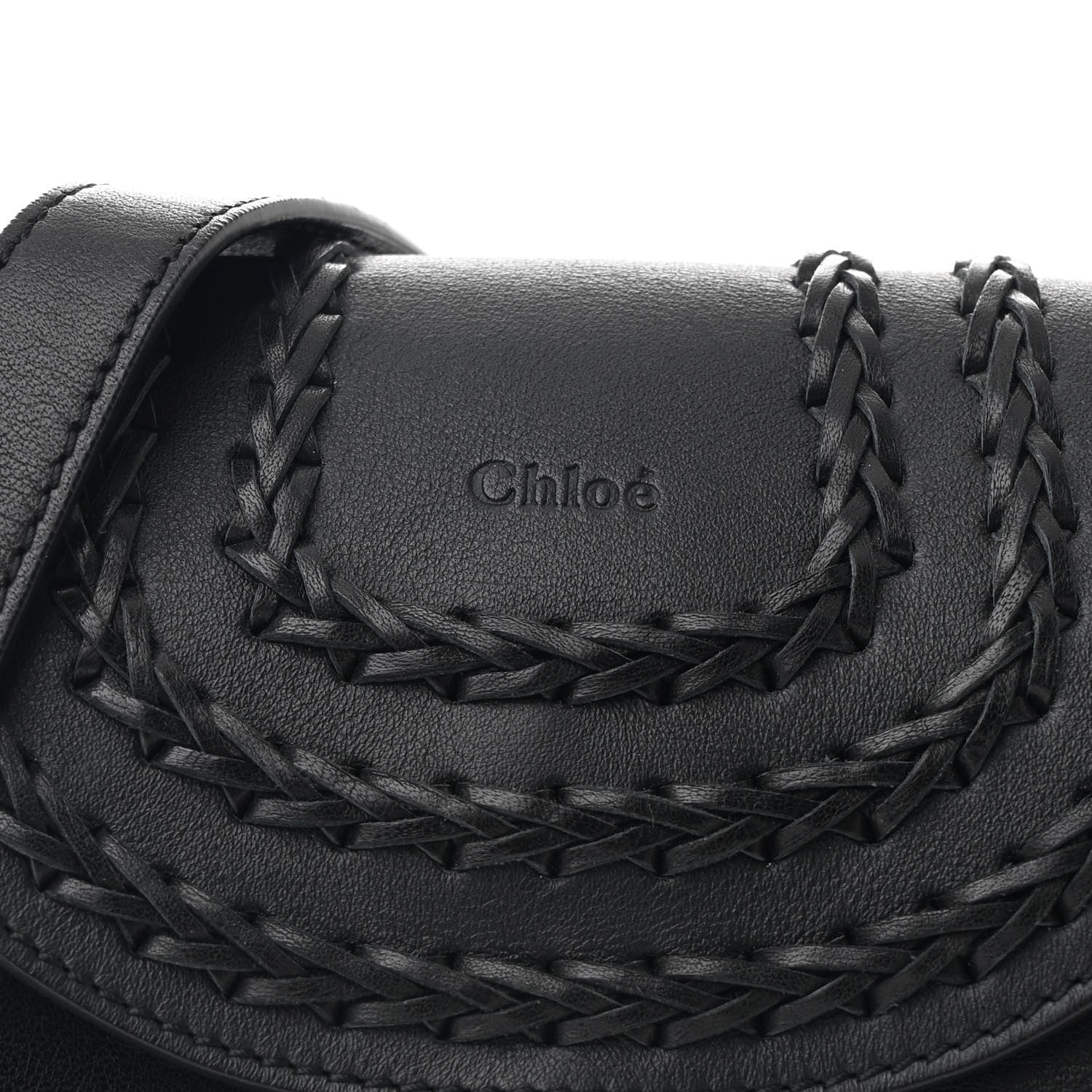 Chloe Calfskin Braided Mini Hudson Shoulder Bag Black 7 of 9