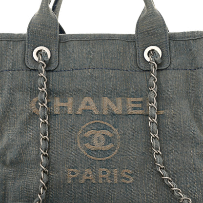 Chanel Denim Small Deauville Tote Light Blue 9 of 12