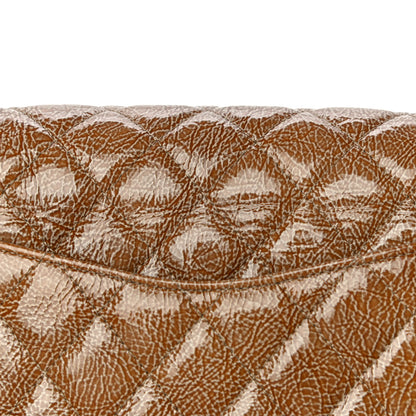 Chanel Crinkled Patent Quilted Medium Double Flap Brown 18 of 19