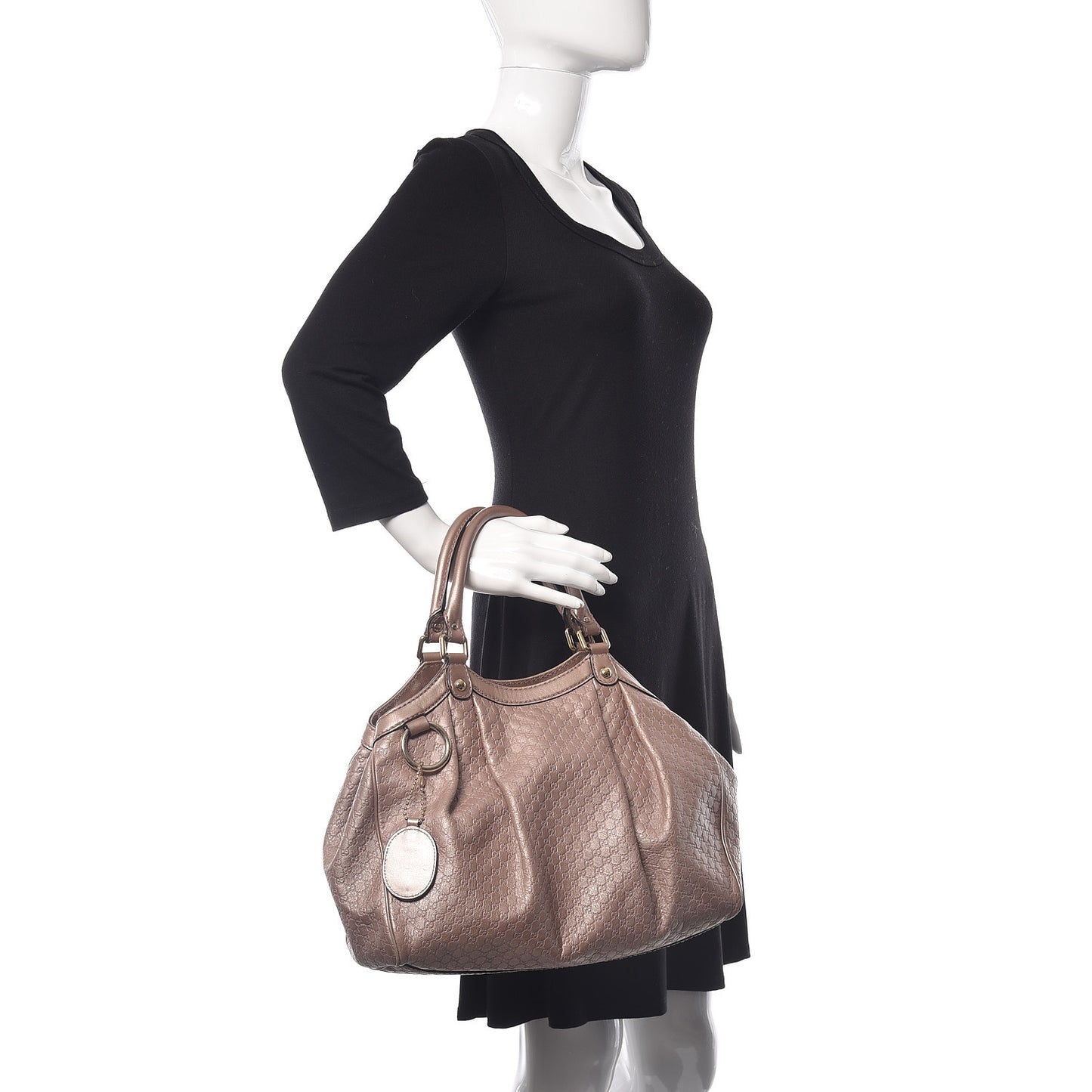 Metallic Microguccissima Medium Sukey Tote Dark Cipria
