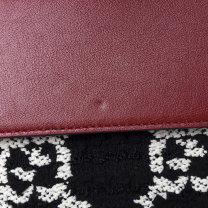 Gucci Tweed GG Monogram Small Dionysus Shoulder Bag Black White Romantic Cherry 7 of 12