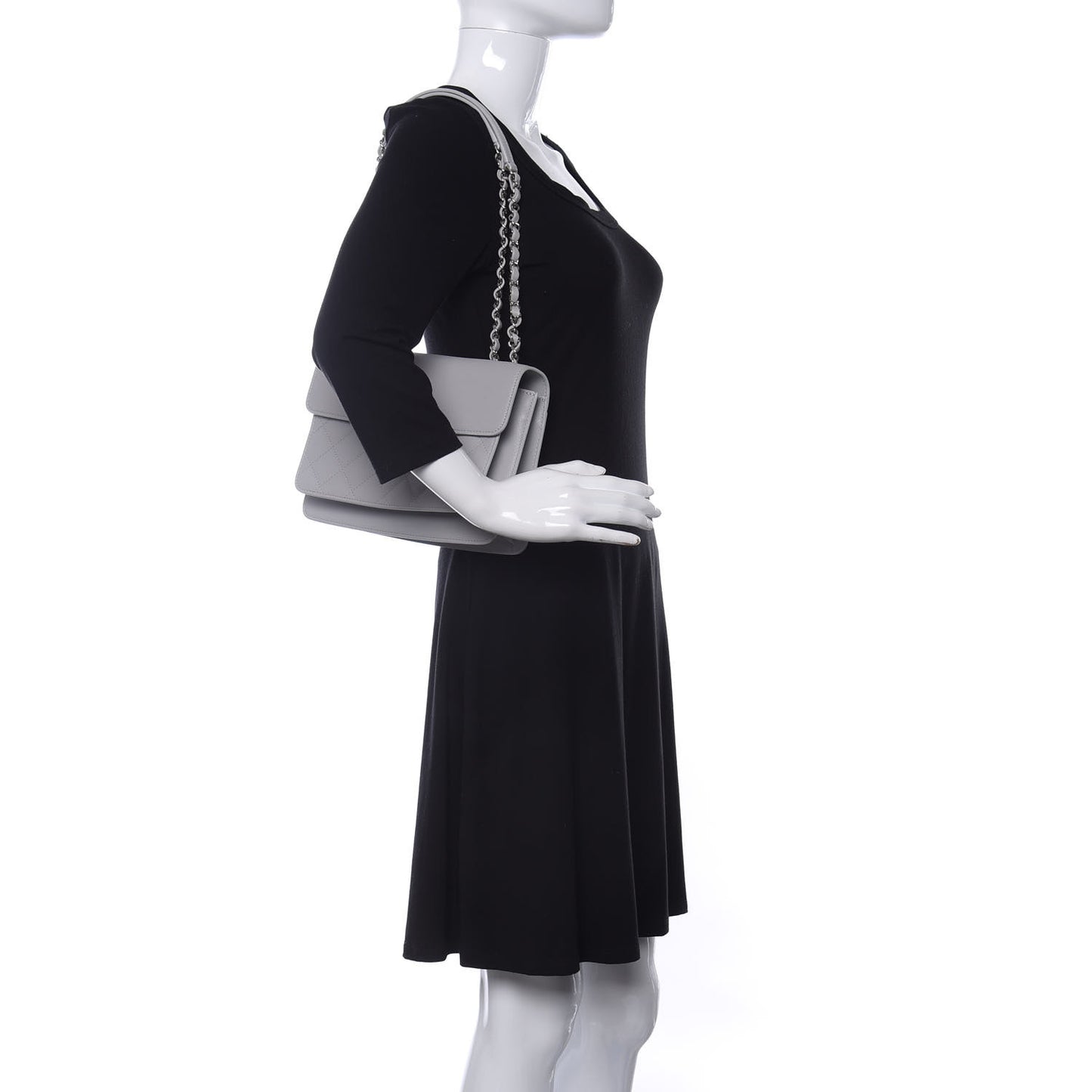 Lambskin Quilted Small CC Box Flap Grey