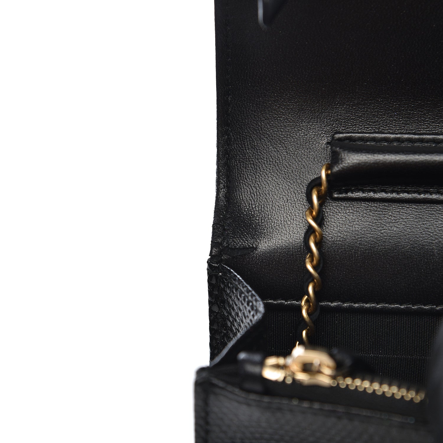 Chanel Metallic Lizard Golden Class Wallet on Chain WOC Black 14 of 15