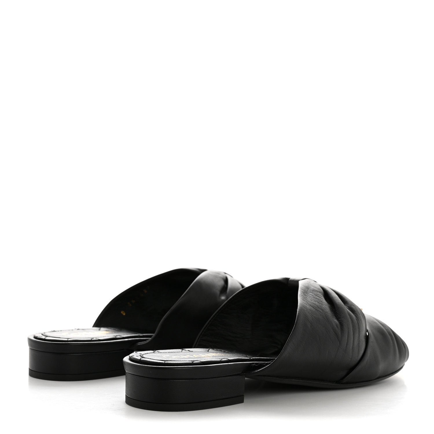 Chanel Lambskin Pearl Bow CC Flat Sandals 39 Black 5 of 10
