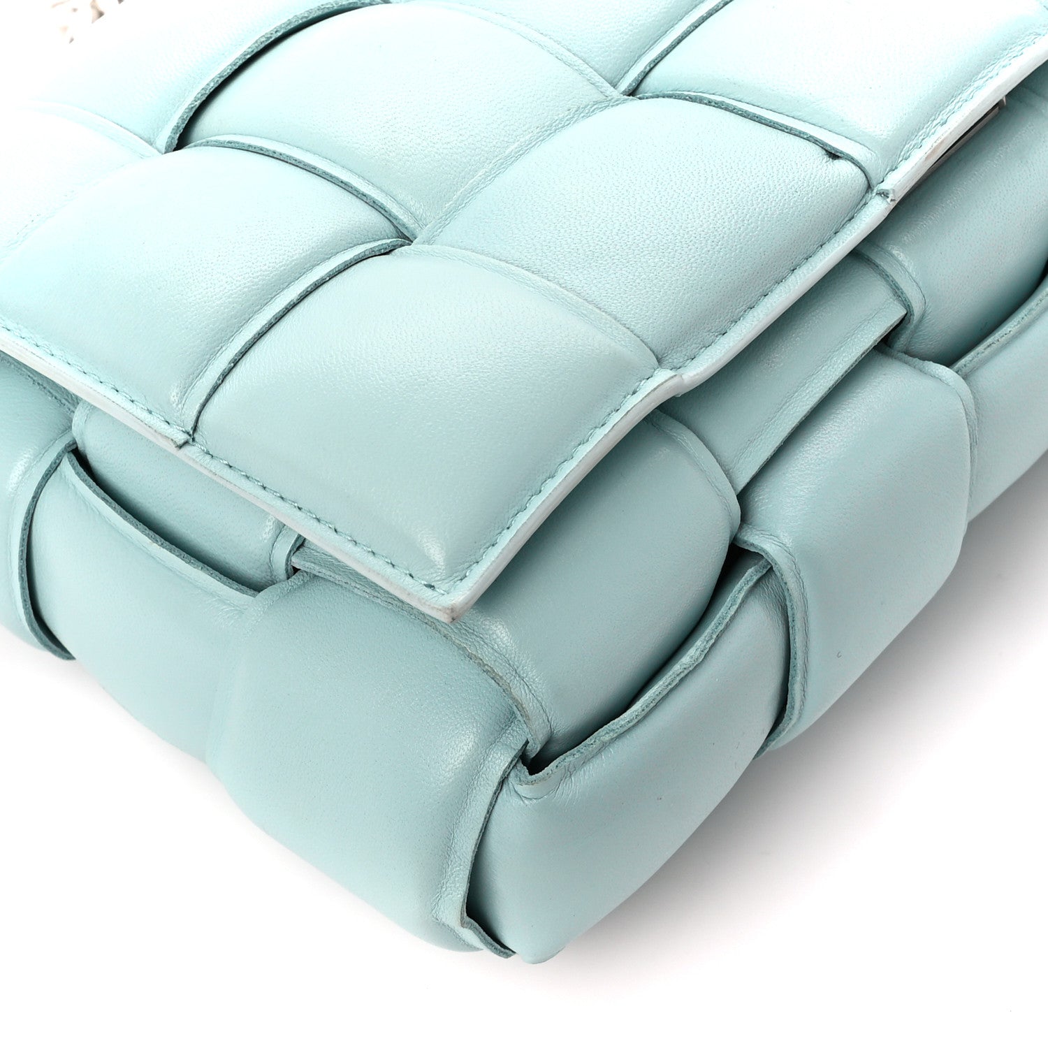 Bottega Veneta Lambskin Maxi Intreccio Padded Chain Cassette Crossbody Bag Spearmint 11 of 12