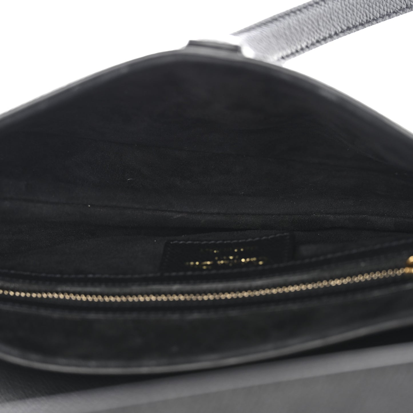 Grained Calfskin Saddle Bag Black