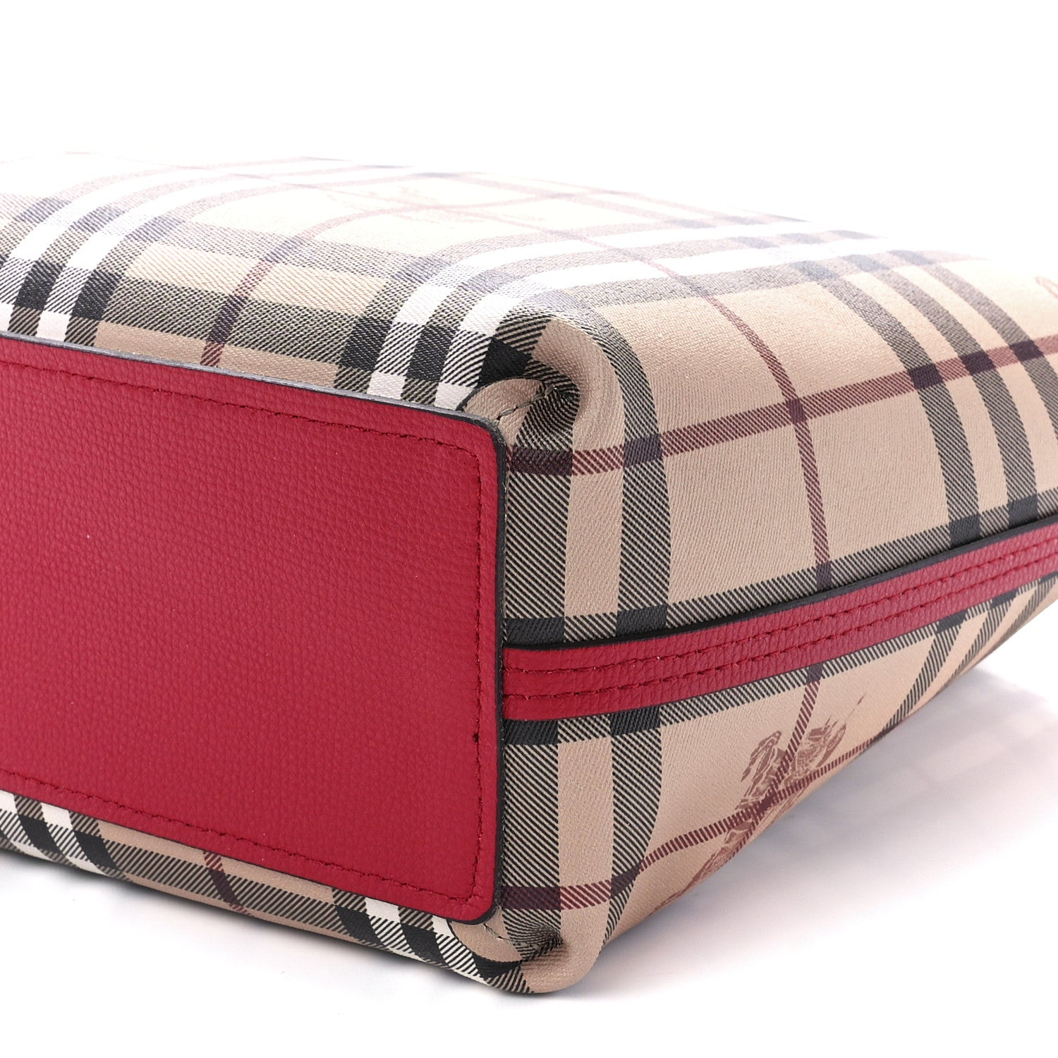 Burberry Haymarket Check Small Reversible Tote Poppy Red 20 of 20