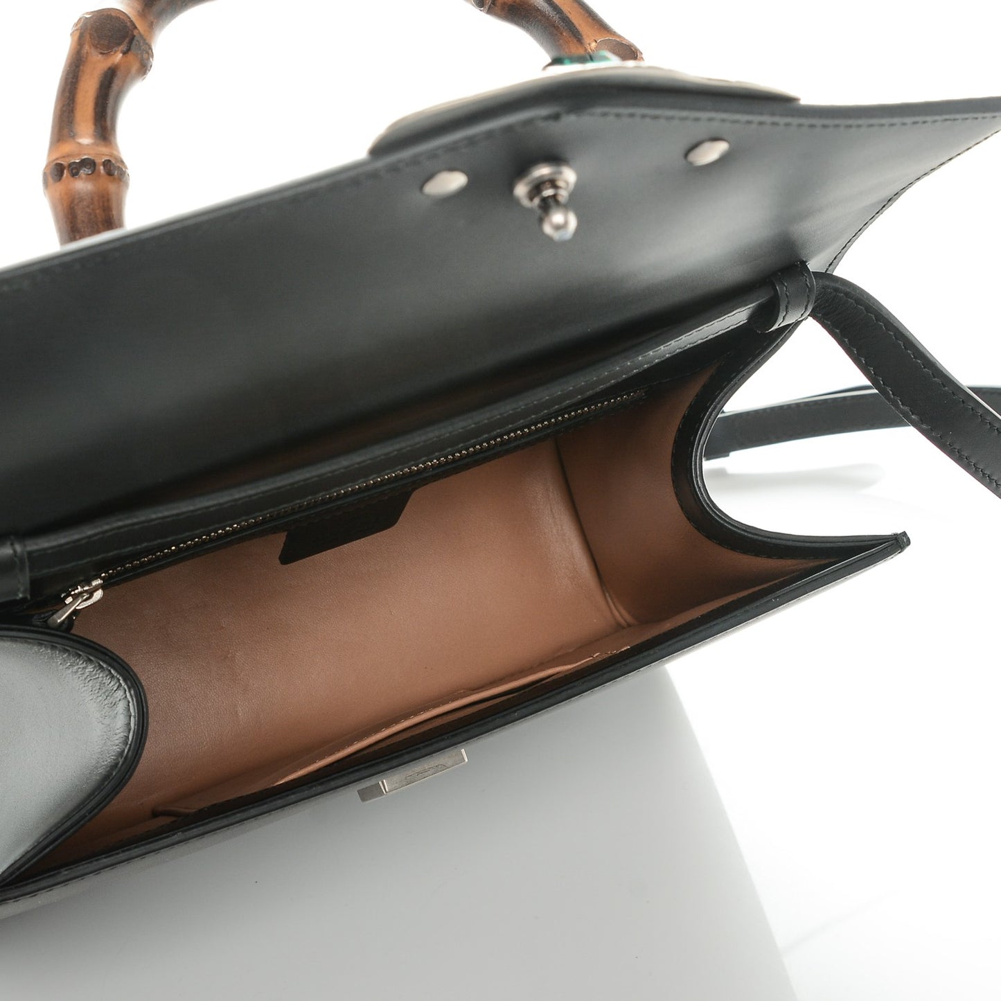 Calfskin Snakeskin Small Lilith Top Handle Bag Black