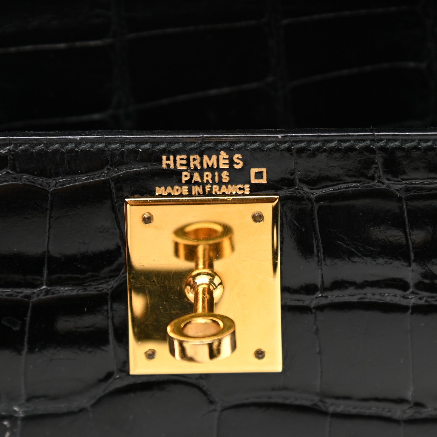 Hermes Shiny Alligator Kelly Sellier 28 Black 6 of 19