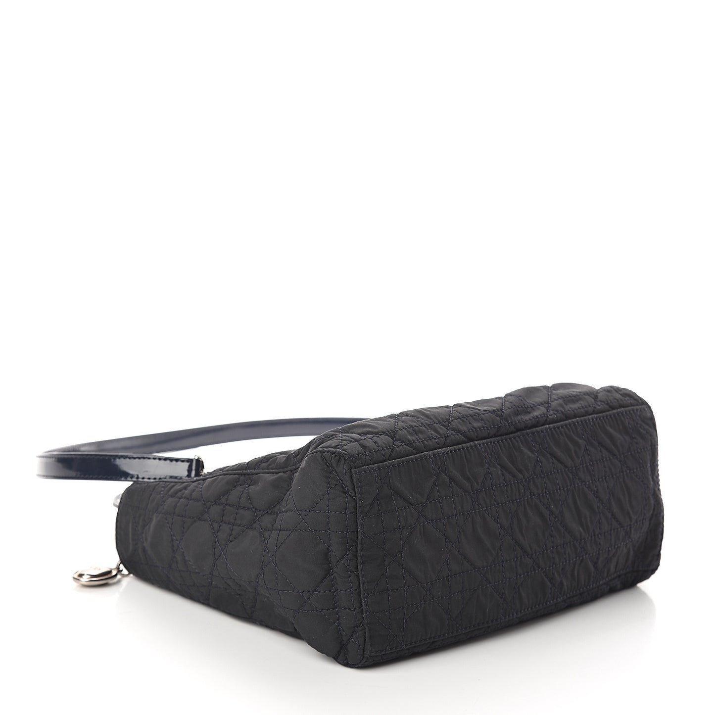Nylon Cannage Medium Lady Dior Black