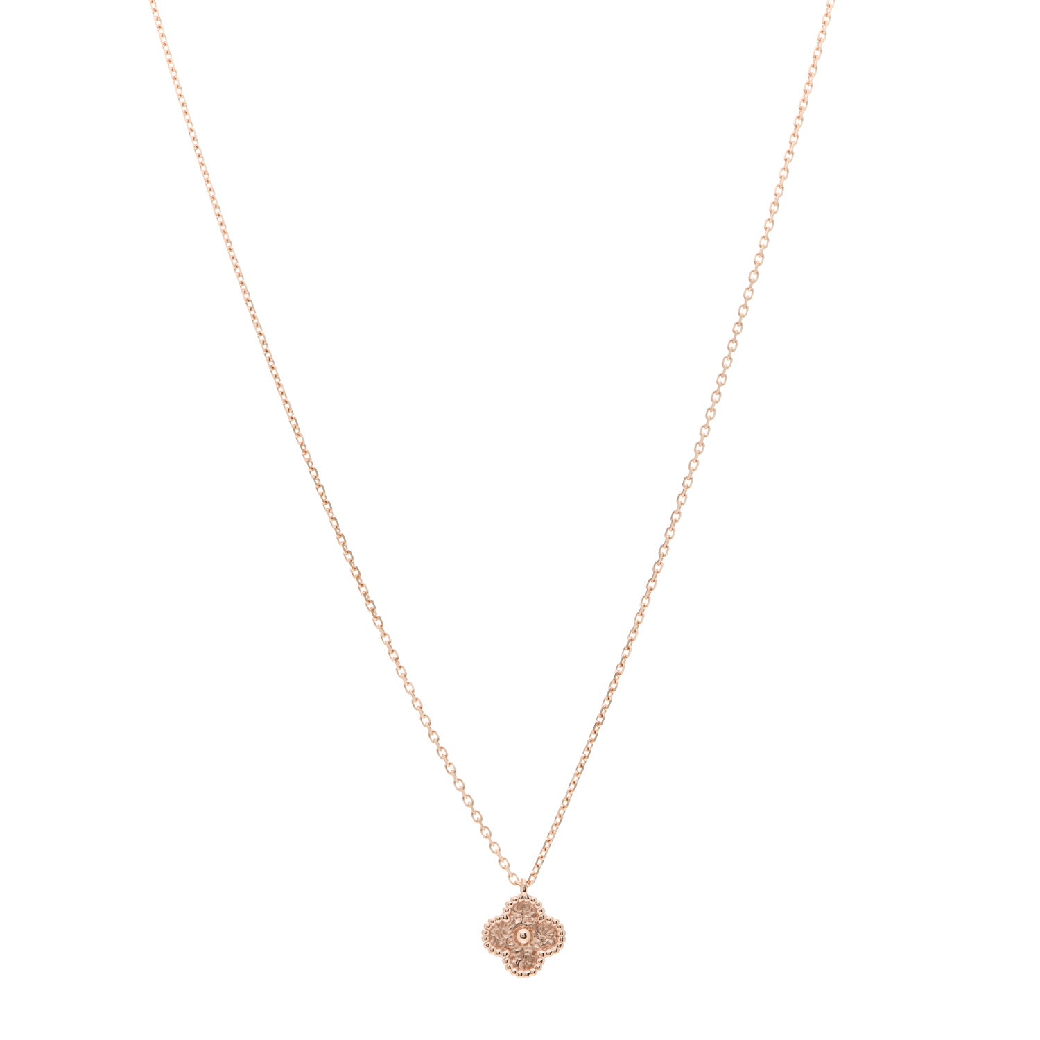 Van Cleef & Arpels 18K Rose Gold Sweet Alhambra Pendant Necklace 1 of 7