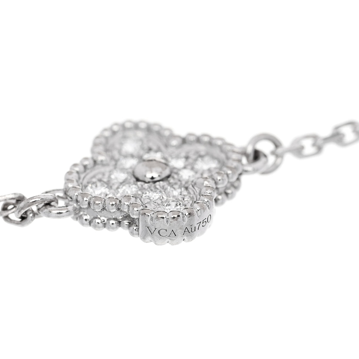 18K White Gold Diamond 6 Motifs Sweet Alhambra Bracelet