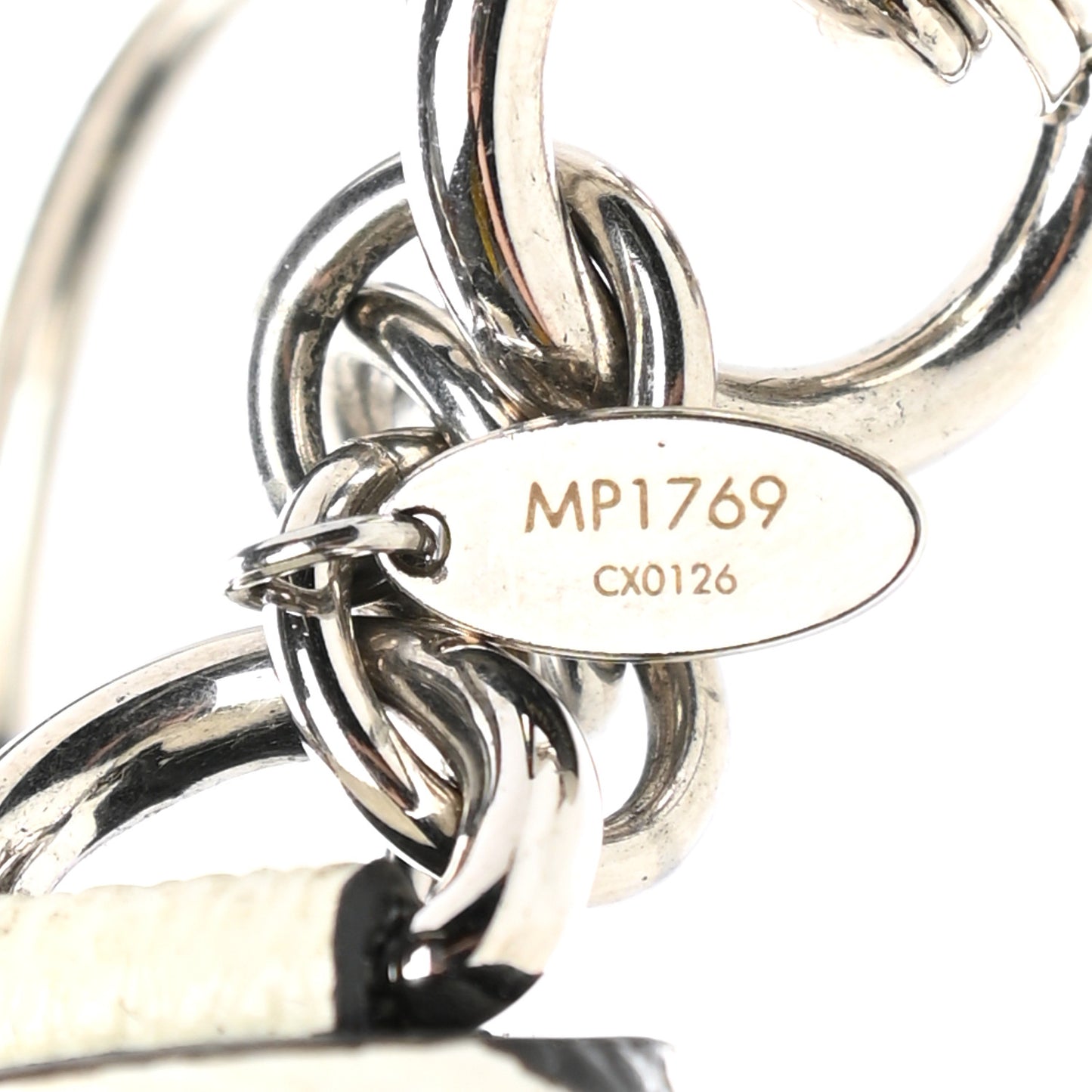 Monogram Tassel Bag Charm White