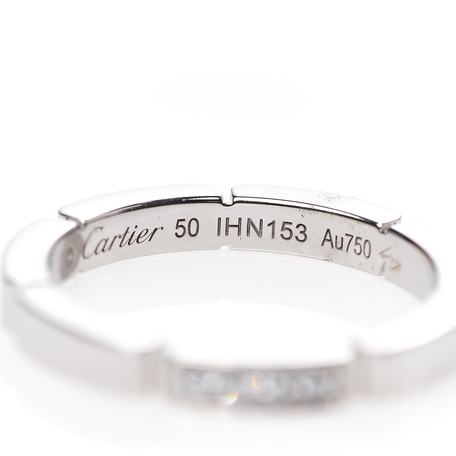 Cartier 18K White Gold Diamond Maillon Panthere Wedding Band Ring 50 5.25 4 of 5
