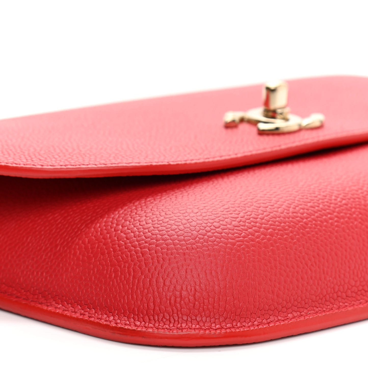 Caviar Flap CC Shoulder Bag Red