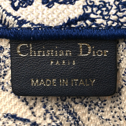 Christian Dior Canvas Embroidered Large Dioriviera Toile De Jouy Book Tote Blue 6 of 10