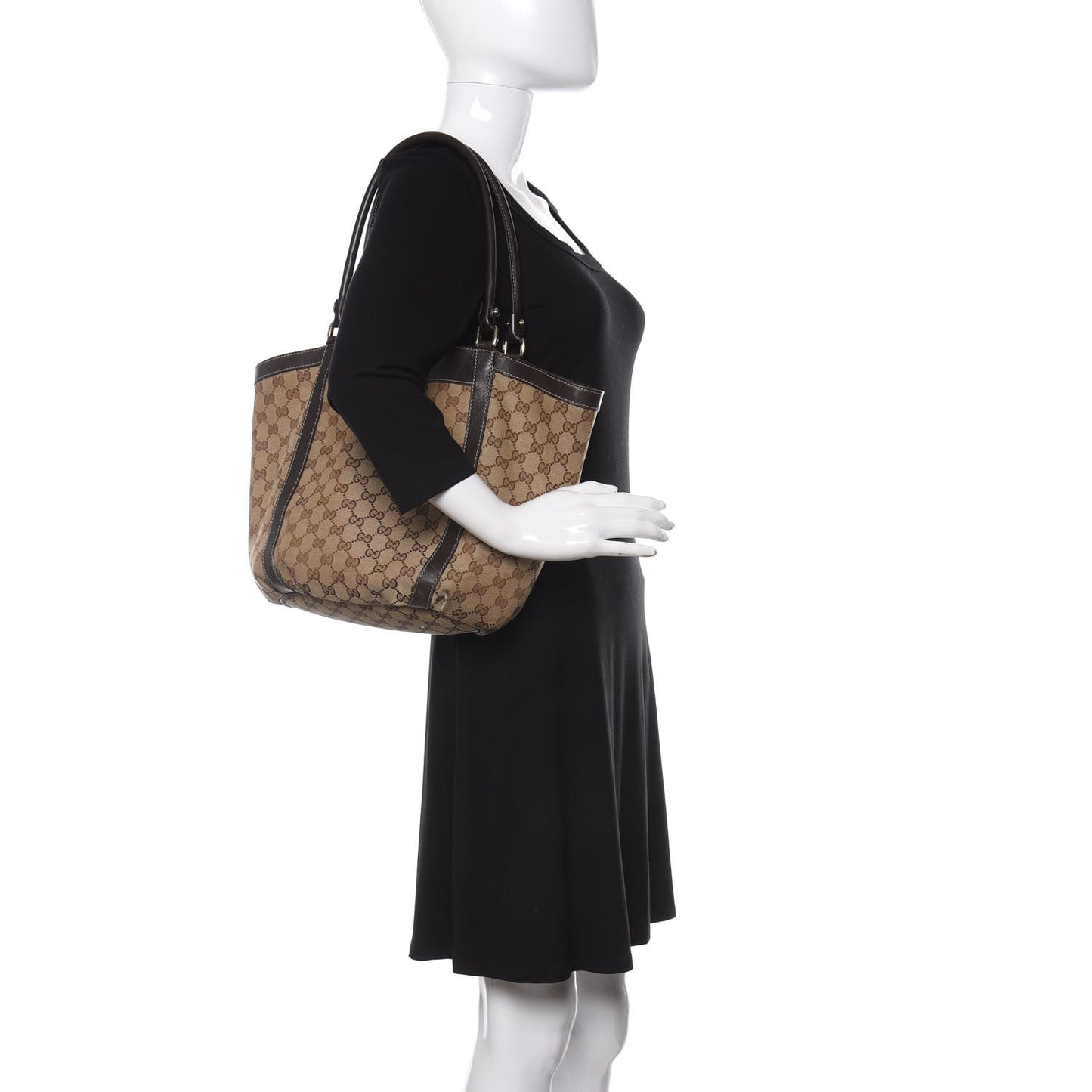 Monogram Medium D Gold Hobo Dark Brown