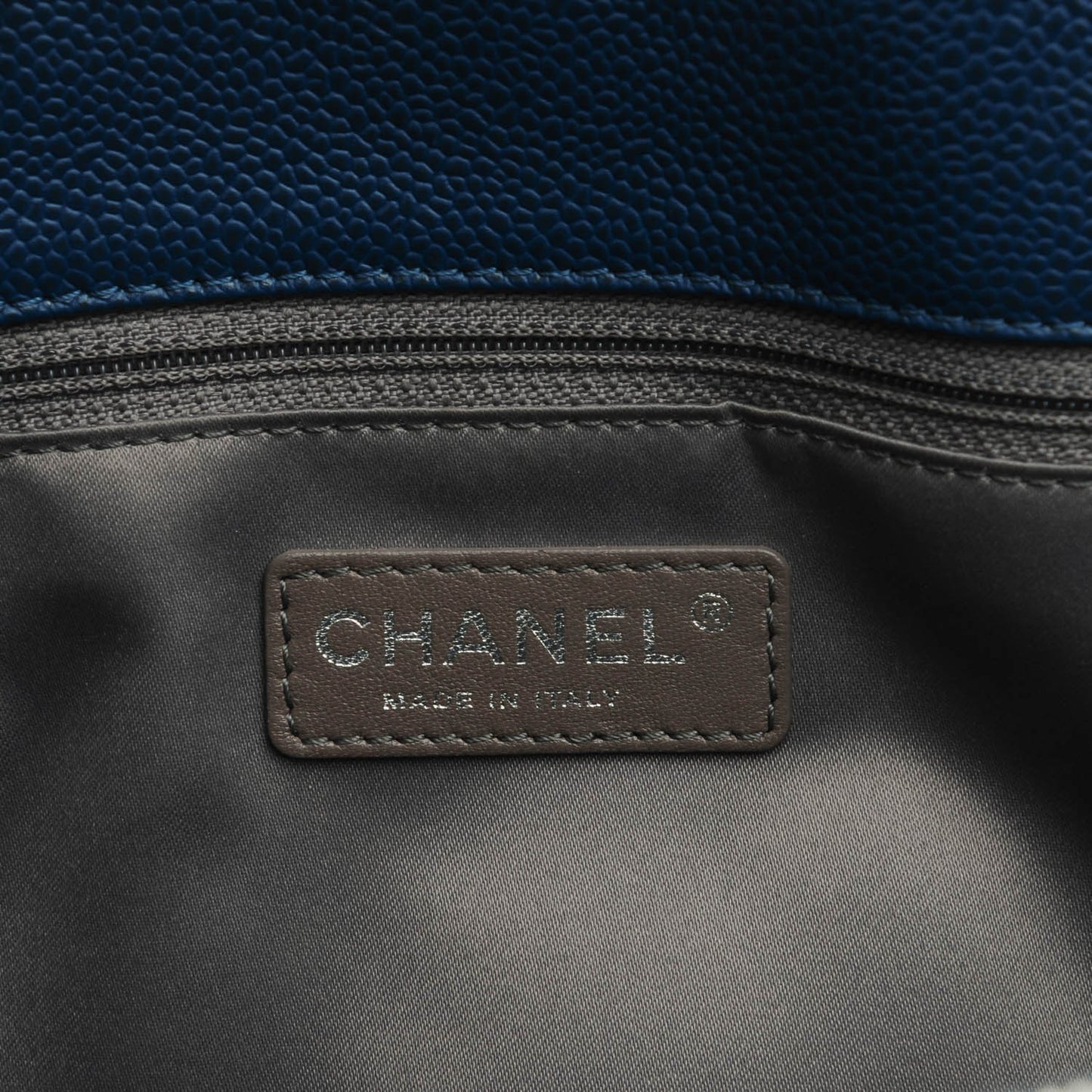Caviar Quilted Grand Shopping Tote GST Dark Blue