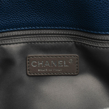Chanel Caviar Quilted Grand Shopping Tote GST Dark Blue 6 of 7