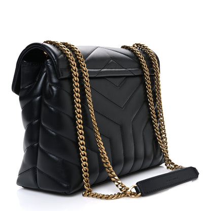 Saint Laurent Calfskin Y Quilted Monogram Small Loulou Chain Satchel Black 3 of 10