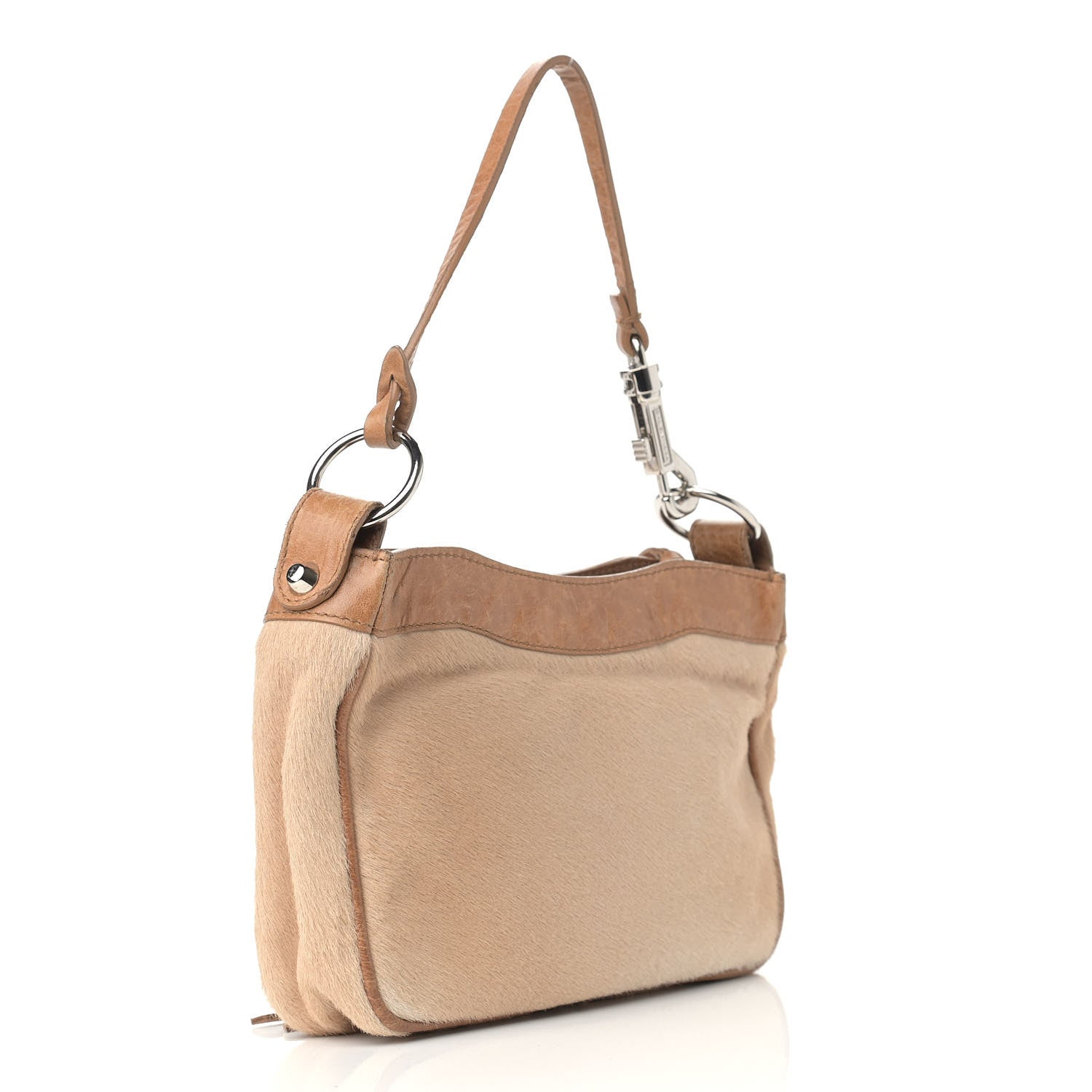 Balenciaga Chevre Pony Hair Classic Silver Hardware Shoulder Bag Camel 3 of 12