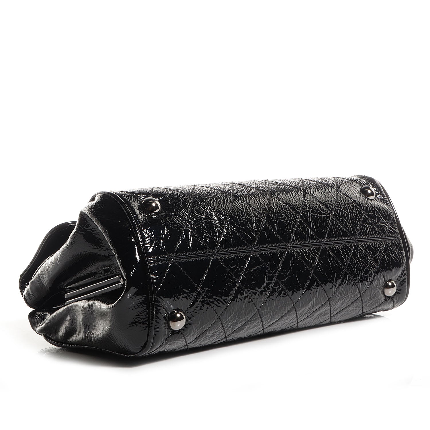 Chanel Patent Quilted Ritz Flap Bag Black 4 of 9