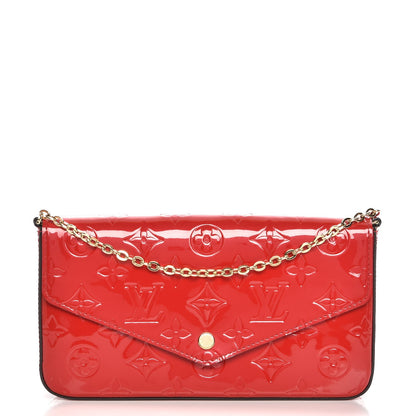 Louis Vuitton Vernis Felicie Pochette Chain Wallet Cherry 1 of 9