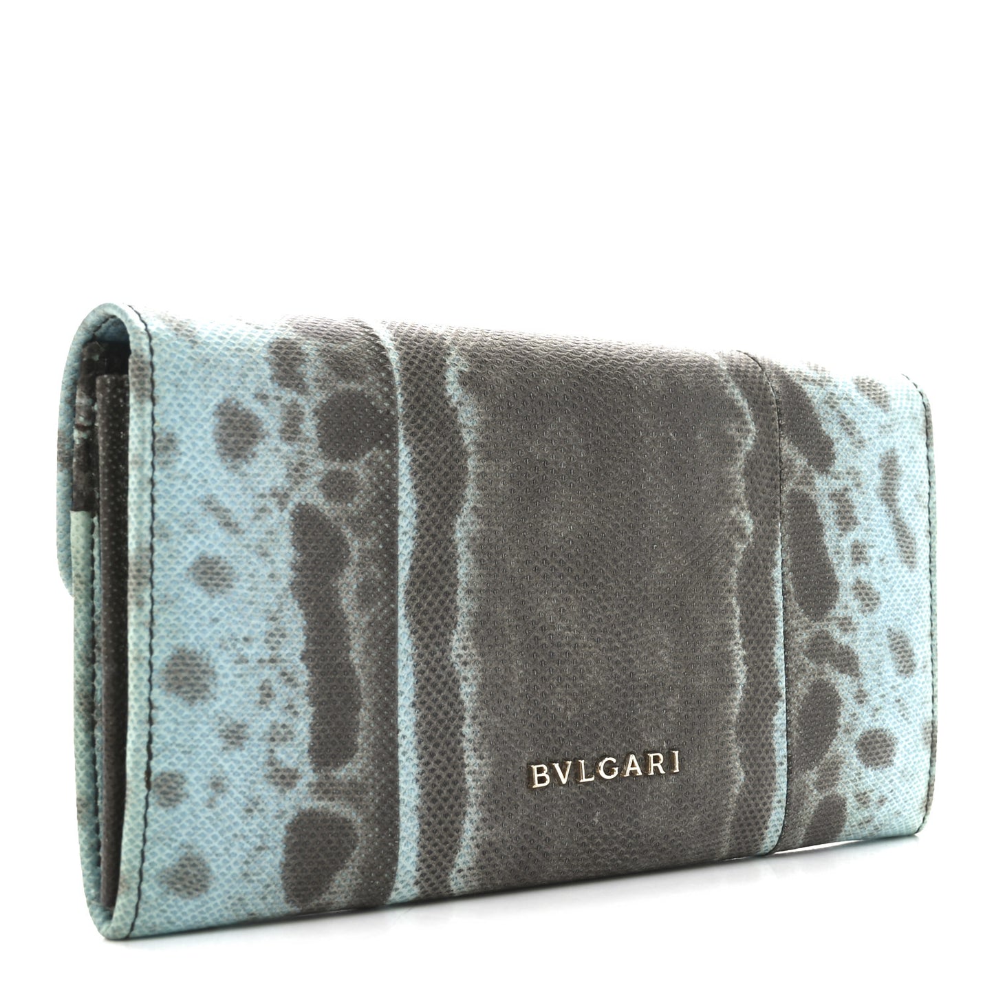 Karung Calfskin Serpenti Forever Long Wallet Blue Brown