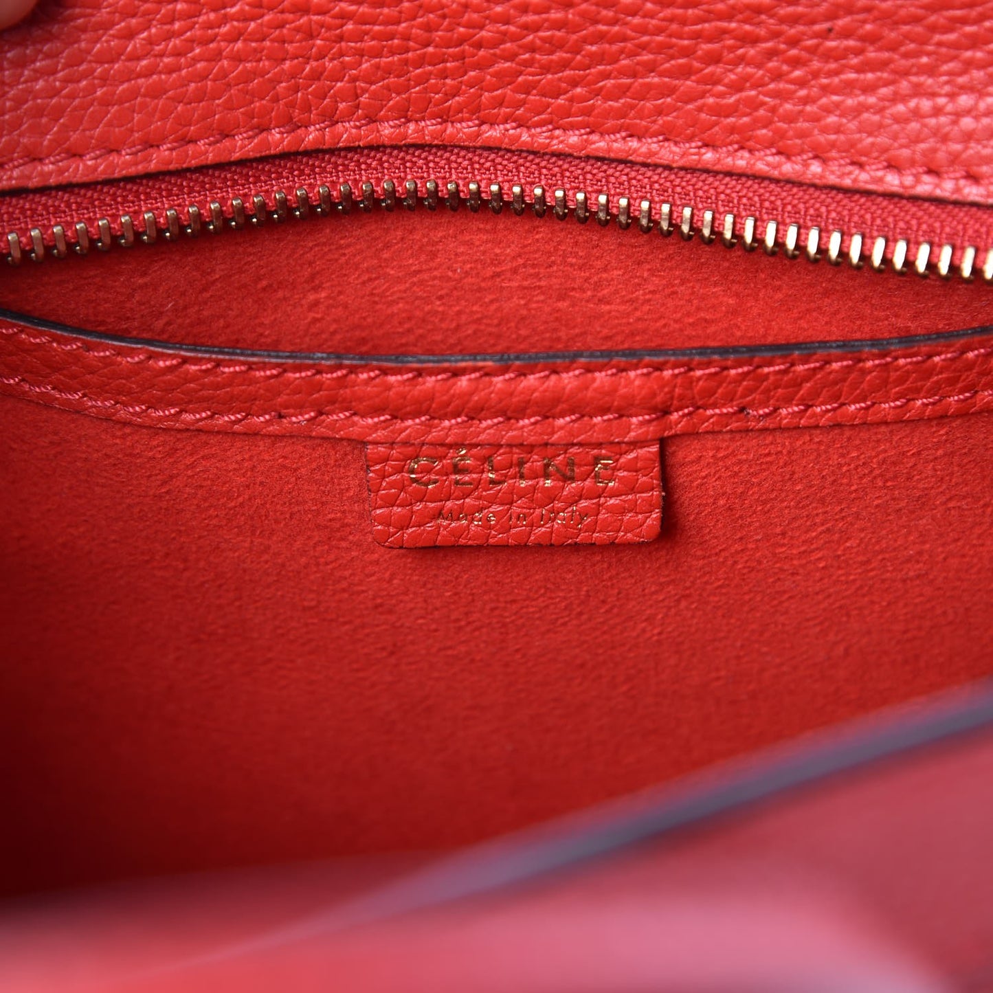 Baby Grained Calfskin Nano Luggage Coquelicot
