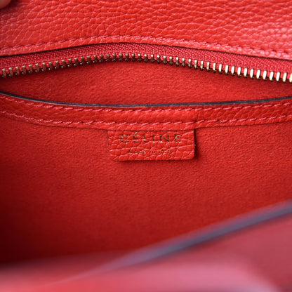 Celine Baby Grained Calfskin Nano Luggage Coquelicot 6 of 6