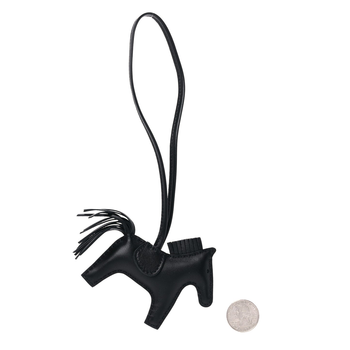 Milo Lambskin Grigri Rodeo Horse Bag Charm PM So Black