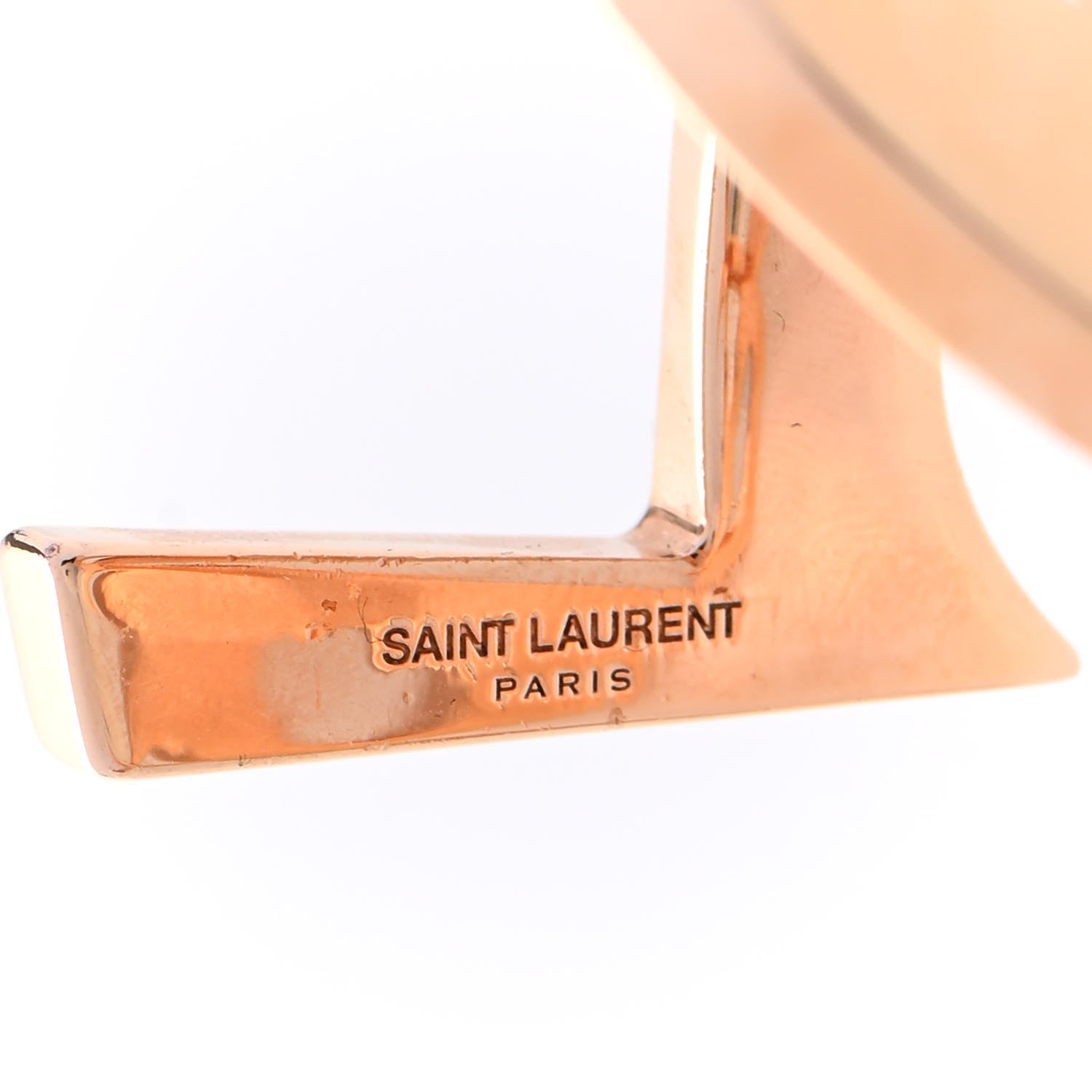 Saint Laurent Brass Monogram Medium Cuff Bracelet Rose Gold 4 of 6