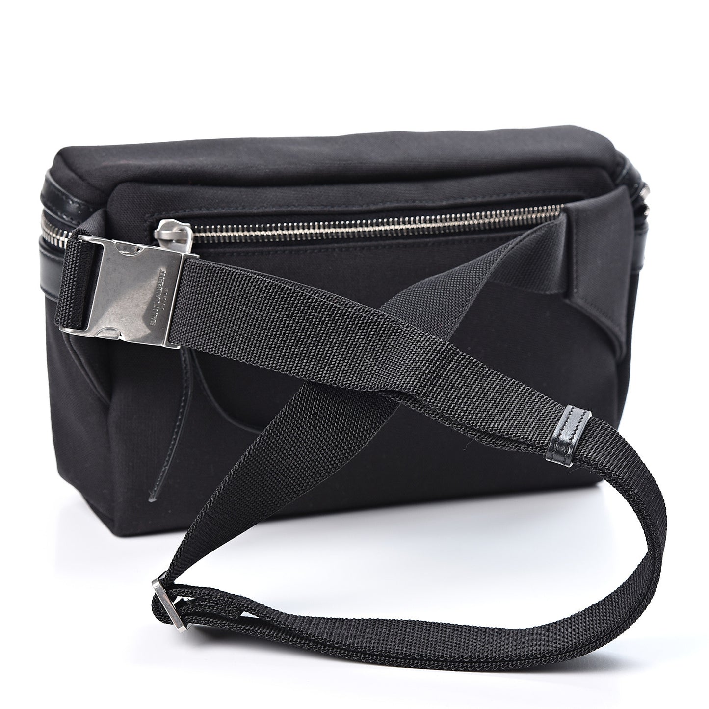 Canvas Calfskin City Belt Bag Black