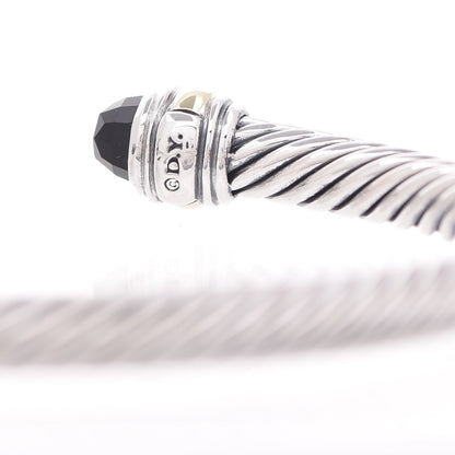 David Yurman Sterling Silver 14K Yellow Gold Black Onyx 5mm Cable Classics Bracelet 5 of 5