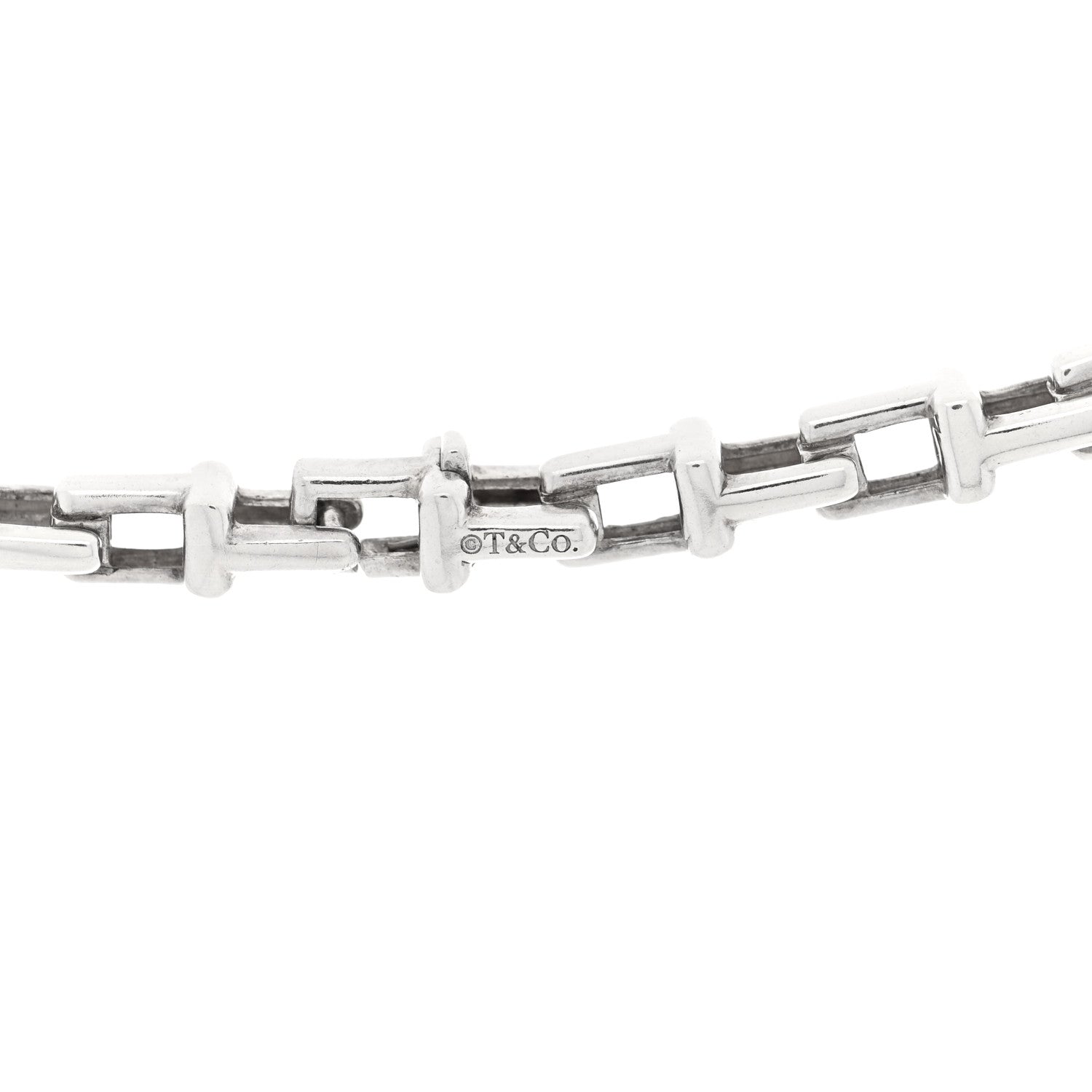 Tiffany Sterling Silver T Link Necklace 4 of 5