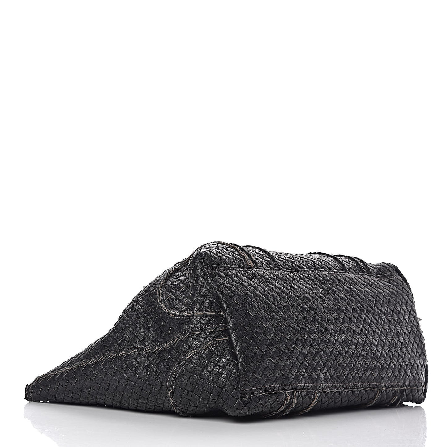 Cervo Intrecciato Large Shopping Tote Black